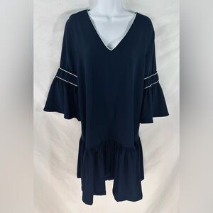 GANNI Navy Blue & White Dress 36 Clark Dress in Total Eclipse! ✨